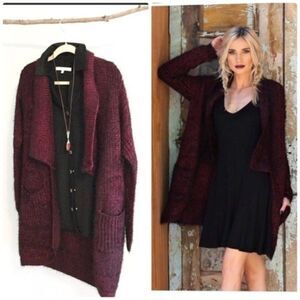 𝅺cardigan Chunky  Knit With Pockets